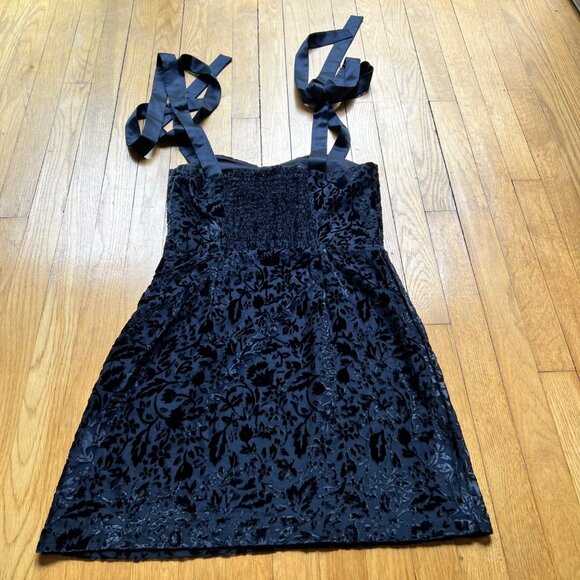 House Of Harlow 1960 Size S NEW Navy Blue Velvet Floral Sleeveless Mini Dress - Picture 15 of 16